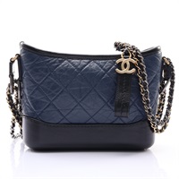 CHANEL 香奈兒 Gabrielle Hobo small 肩背包 深藍/黑色 牛皮 A91810