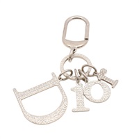 Dior 迪奧 LOGO STONE BAG CHARM 鑰匙圈 銀色 金屬 水鑽