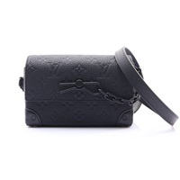 LOUIS VUITTON LV 路易威登 Steamer 隨身錢包 肩背包 黑色 牛皮 原花壓紋 M81746