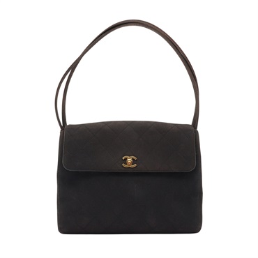 CHANEL 香奈兒 Vintage Top Handle 肩背包 黑色 帆布 牛皮 變色