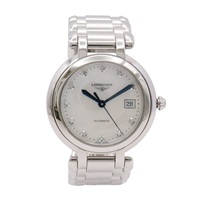 LONGINES 浪琴表 PrimaLuna Moonphase 腕錶 母貝錶盤 不鏽鋼 11PD鑽石 L8.113.4.87.6