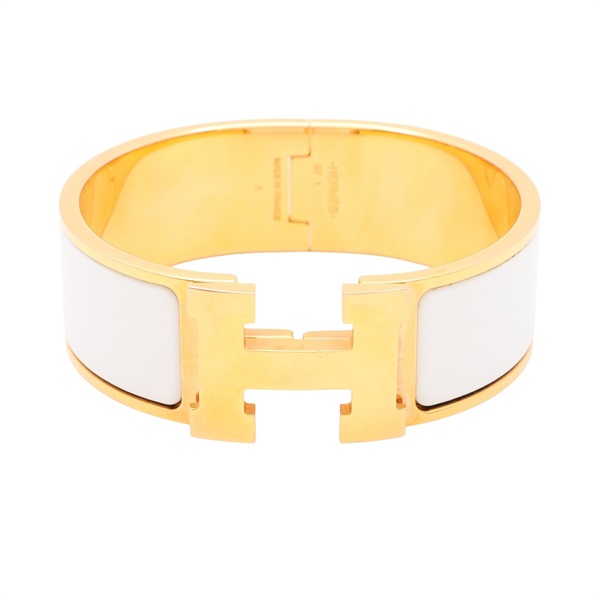 HERMES 愛馬仕 Clic Clac H 手環 白色琺瑯 金色鍍金 H300001F 31