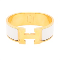 HERMES 愛馬仕 Clic Clac H 手環 白色琺瑯 金色鍍金 H300001F 31