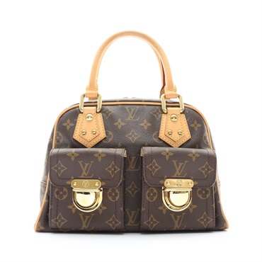 LOUIS VUITTON LV 路易威登 Manhattan PM 手提包 棕色 原花帆布 M40026