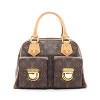 LOUIS VUITTON LV 路易威登 Manhattan PM 手提包 棕色 原花帆布 M40026