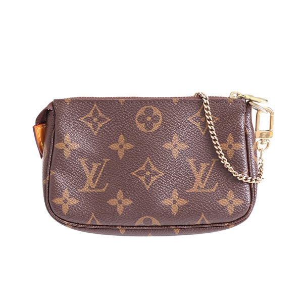 LOUIS VUITTON LV 路易威登 Mini Pochette Accessoires 手提包 棕色 原花帆布 M58009