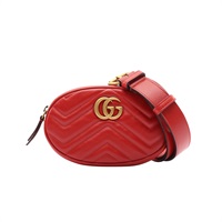 GUCCI 古馳 GG Marmont 胸包 紅色 牛皮 476434