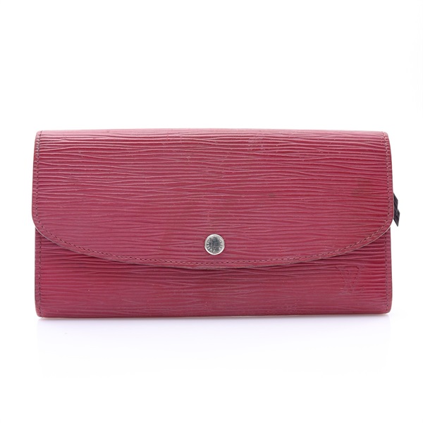 LOUIS VU ITTON LV 路易威登 Emilie 扣式長夾 紫紅色 EPI牛皮 M60851