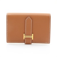 HERMES 愛馬仕 Bearn Mini 短夾 金棕色 Epsom牛皮 Z刻 金扣 H039796CC