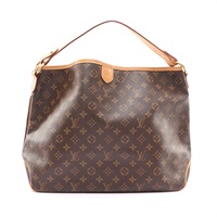 LOUIS VUITTON LV 路易威登 Delightful MM 肩背包 棕色 原花帆布 M40353