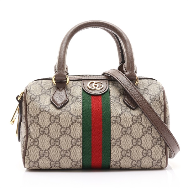 GUCCI 古馳 Ophidia 波士頓包 兩用包 棕色 GG Supreme帆布 772053