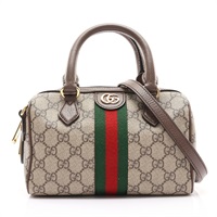 GUCCI 古馳 Ophidia 波士頓包 兩用包 棕色 GG Supreme帆布 772053