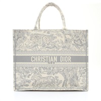 Dior 迪奧 Large Book Tote 手提包 米白灰色 Toile de Jouy 刺繡 M1286ZTDT