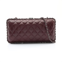 CHANEL 香奈兒 Matelasse Chain 肩背包 波爾多紅色 羊皮 無卡 銀扣