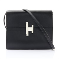 HERMES 愛馬仕 Cinhetic To Go Wallet 肩背包 黑色 Chevre 山羊皮 D刻 銀釦