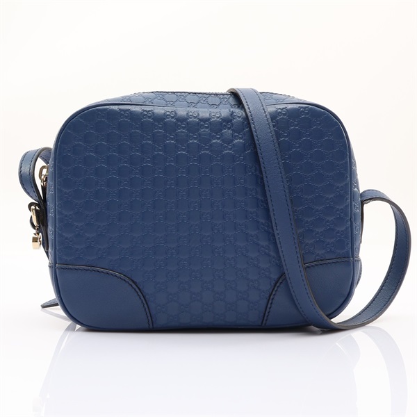 GUCCI 古馳 Guccissima 肩背包 藍色 牛皮 449413