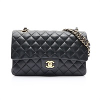 CHANEL 香奈兒 COCO 25 鏈帶 肩背包 黑色 菱格紋羊皮 金釦 A01112