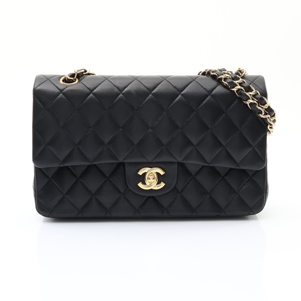 CHANEL 香奈兒 Coco 25 鍊帶 肩背包 黑色 菱格紋 羊皮 金釦 A01112