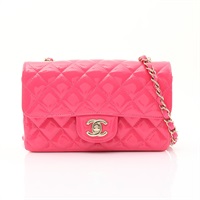 CHANEL 香奈兒 Mini Classic Handbag 肩背包 粉色 漆皮 金釦 (無卡) A69900
