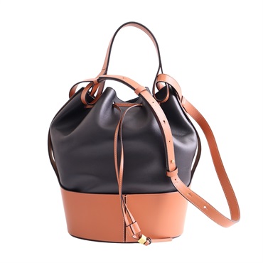 LOEWE 羅威 Balloon Large 兩用包 黑/棕色 牛皮 326.76AC29