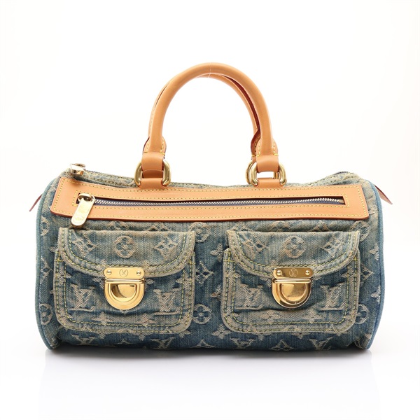 LOUIS VUITTON LV 路易威登 Neo Speedy 手提包 藍色 原花 丹寧布 M95019