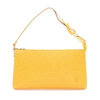 LOUIS VUITTON LV 路易威登 Pochette Accessoires 手拿包 黃色 EPI水波紋 牛皮 M52959