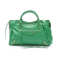 BALENCIAGA 巴黎世家 Classic City 兩用包 綠色 牛皮 無鏡子 115748 3708