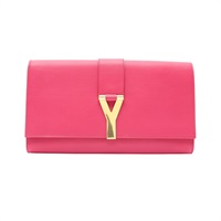 SAINT LAURENT YSL 聖羅蘭  Y Ligne 手拿包 粉紅色 牛皮 311213
