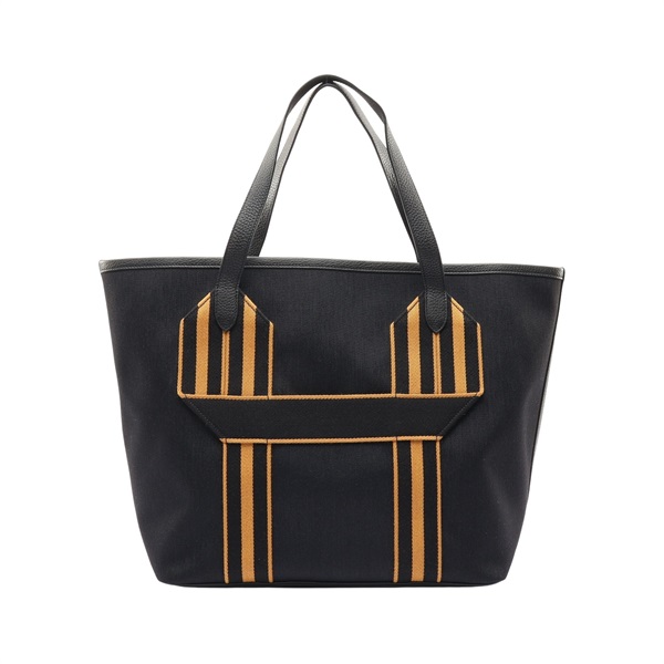 HERMES 愛馬仕 Pursangle GM 托特包 黑色 帆布 U刻