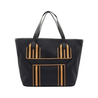 HERMES 愛馬仕 Pursangle GM 托特包 黑色 帆布 U刻