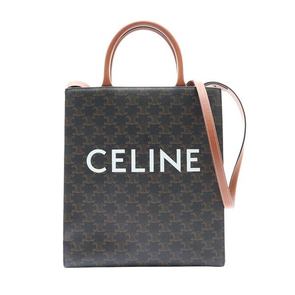CELINE 賽琳 Vertical Cabas Small 兩用包 棕色 pvc塗層帆布 191542BZK.04LU