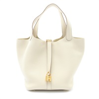 HERMES 愛馬仕 Picotin Lock 22 手提包 奶油白 TC牛皮 U刻 金扣 H060991CC