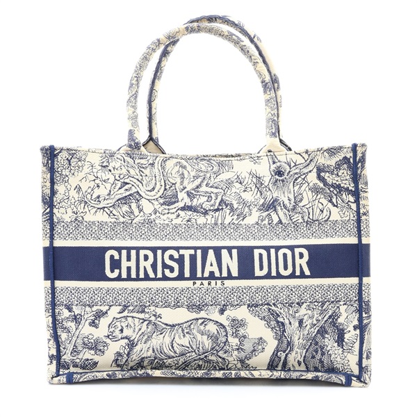 Dior 迪奧 Book Tote 中號 手提包 藍/米色 帆布 M1296ZTDT-808U