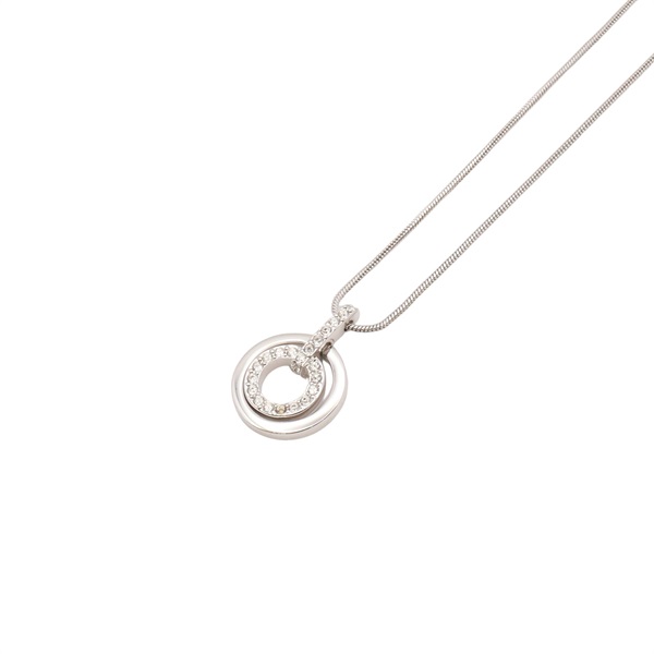 Swarovski 施華洛世奇 Circle Pendant 項鍊 銀色 金屬 水鑽 (水鑽脫落) 681251