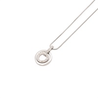 Swarovski 施華洛世奇 Circle Pendant 項鍊 銀色 金屬 水鑽 (水鑽脫落) 681251