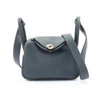 HERMES 愛馬仕 Mini LindyII 肩背包 霧霾灰色 swift牛皮 K刻 銀扣
