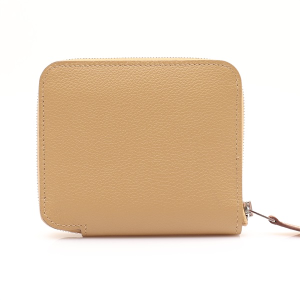 HERMES 愛馬仕 Silk'In Compact 拉鍊短夾 塵土色 evercolor牛皮 K刻 H087116CKAB
