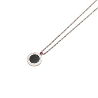 BVLGARI 寶格麗 Save the Children 項鏈 925純銀 黑色縞瑪瑙 356910