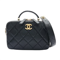 CHANEL 香奈兒 Faux Pearl Chain Shoulder 肩背包 黑色 羊皮 金釦 AS5409