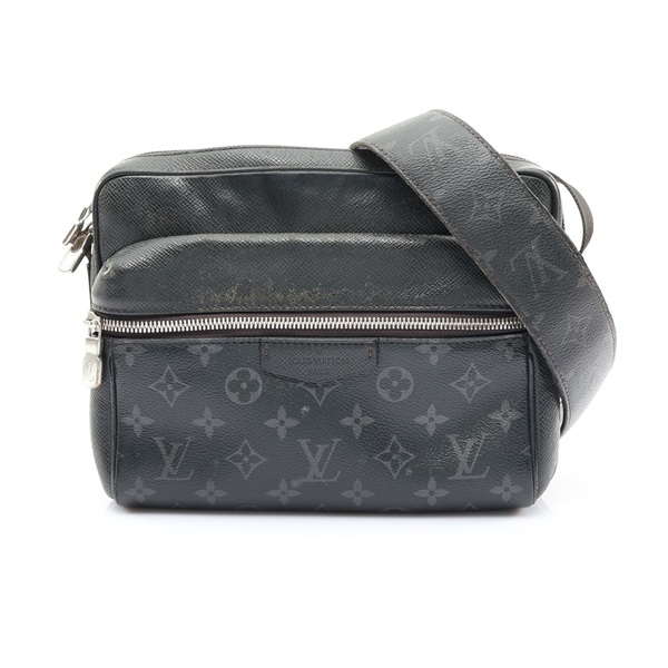 LOUIS VUITTON LV 路易威登 Outdoor Messenger PM 肩背包 黑色 原花帆布 M30233