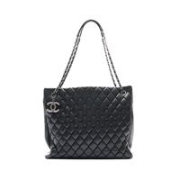 CHANEL 香奈兒 New Bubble 鍊帶肩背包 黑色 牛皮 銀扣 A50665