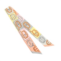 HERMES 愛馬仕 絲巾 灰/黄/粉色 絲綢