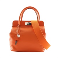HERMES 愛馬仕 Toolbox 26 兩用包 愛馬仕橘色 Evercolor牛皮 □Q刻 銀扣
