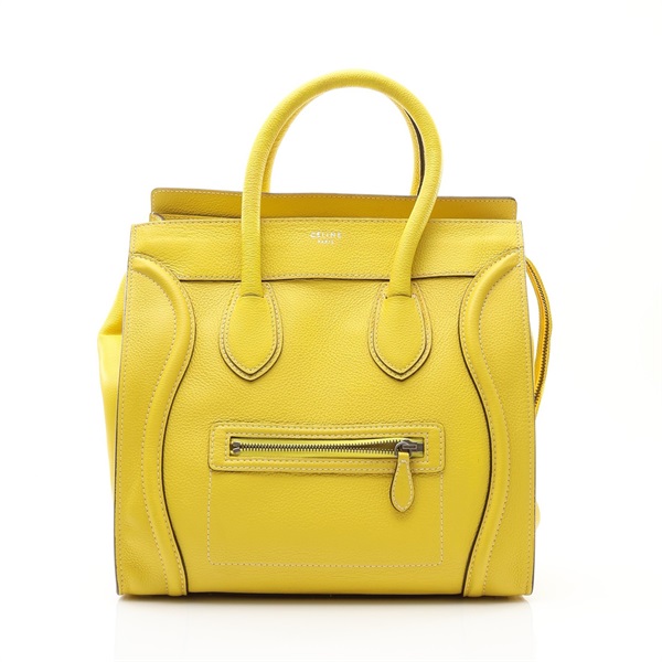 CELINE 賽琳 Luggage 手提包 黃色 牛皮 補色 189213DRU