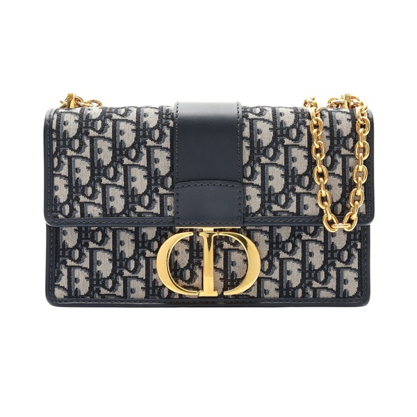 Dior 迪奧 30 Montaigne 肩背包 藍色 Oblique緹花帆布 牛 M9208UTZQ