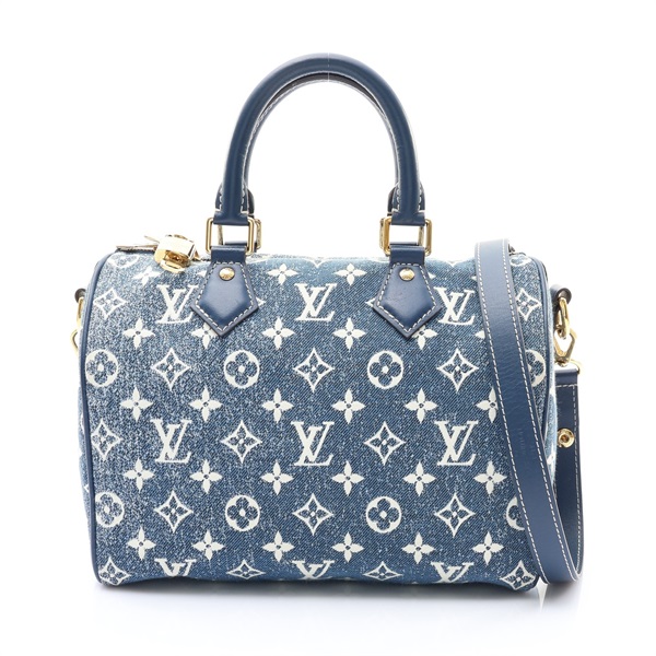LOUIS VUITTON LV 路易威登 Speedy Bandouliere 25 兩用包 藍色 原花丹寧 M59609