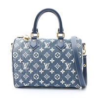 LOUIS VUITTON LV 路易威登 Speedy Bandouliere 25 兩用包 藍色 原花丹寧 M59609