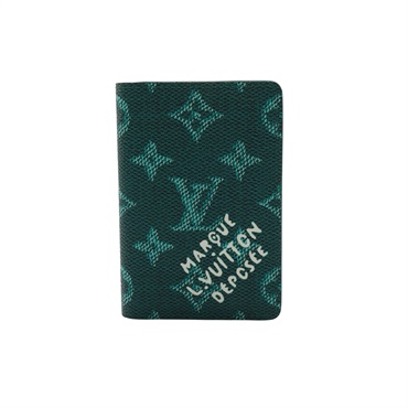 LOUIS VUITTON LV 路易威登 Pocket Organizer 名片夾 卡夾 綠色 原花帆布 M12658