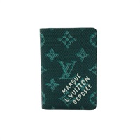 LOUIS VUITTON LV 路易威登 Pocket Organizer 名片夾 卡夾 綠色 原花帆布 M12658