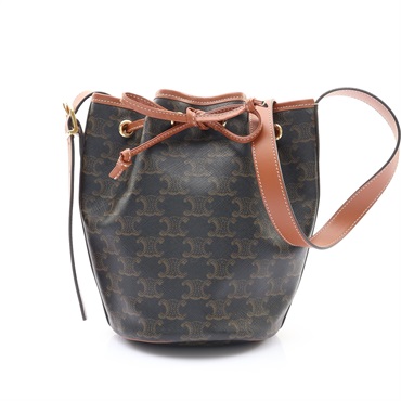 CELINE 賽琳 Triomphe Small Bucket 肩背包 棕色 Triomphe帆布 191142